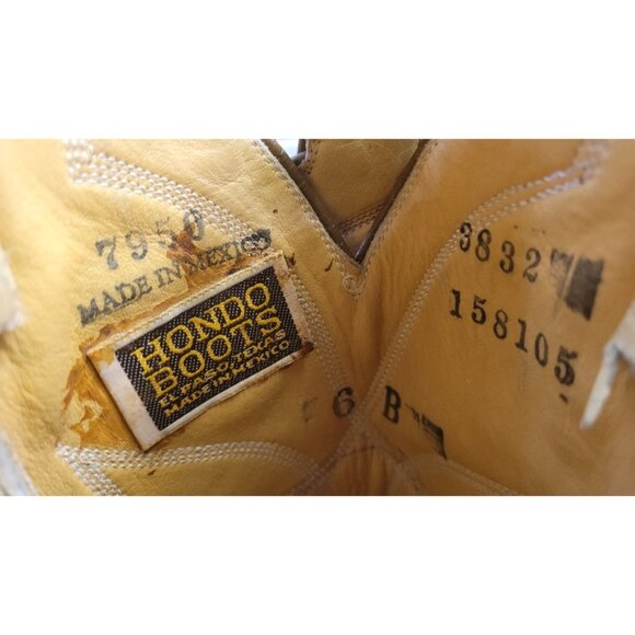 Hondo Pale Yellow Cowboy Western Buckaroo Boots Knee High 17-Inch Tall Women 6 B - Picture 10 of 13